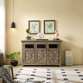 3 Doors Cabinet Large Buffet Sideboard Cabinet (Color: Gray Wash, Material: MDF)