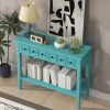 Rustic Console Table with Open Shelf,Rubber Wood Legs,Ideal for Entryways,Living Rooms,and Hallways