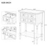 Narrow Console Table,Slim Sofa Table with Three Storage Drawers and Bottom Shelf