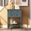 Narrow Console Table,Slim Sofa Table with Three Storage Drawers and Bottom Shelf