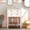 Narrow Console Table,Slim Sofa Table with Three Storage Drawers and Bottom Shelf