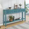 Rustic Entryway Console Table,60" Long Sofa Table with two Different Size Drawers and Bottom Shelf for Storage