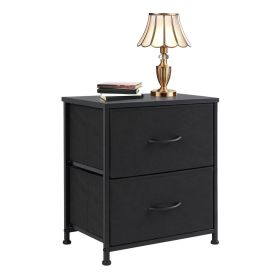 Drawers Dresser Chest of Drawers,Metal Frame and Wood Top,2bc,Black (Color: as Pic)