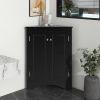 Triangle Bathroom Storage Cabinet with Adjustable Shelves, Freestanding Floor Cabinet for Home Kitchen