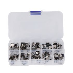 100Pcs TYPE C USB Female Plug Connector Jack Solder Repair Replacement Adapter Assortment Set (Option: as picture)