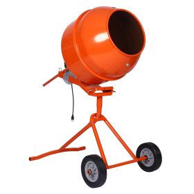 Metal Electric Cement Mixer (Color: Orange)