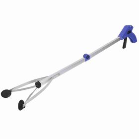 Garbage Picker Folding Trash Grabber for Garden Leaves Waste Pick Up(Blue handle) (Color: Blue)